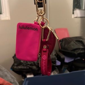 Lululemon Dual Wrist Pouch & Never Lost Keychain (additional silicone keychain)